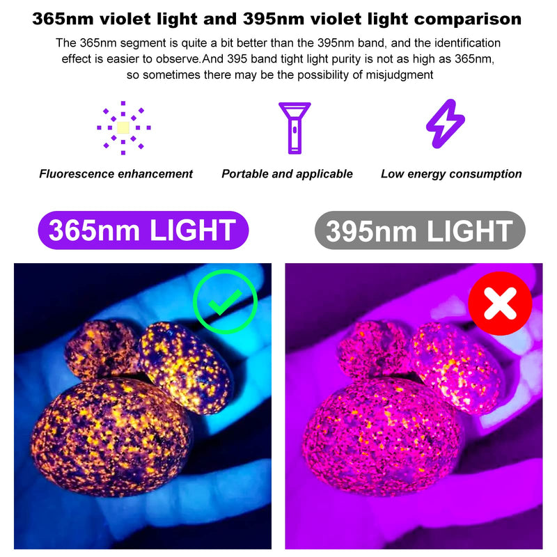 365nm Uv Flashlight,Black Light Flashlight Rechargeable Powerful,Pet Urine Detector Light for Dog Cat,Rock Hunting,Resin Curing,Looking for a Scorpion...(Batteries are Included) - BeesActive Australia