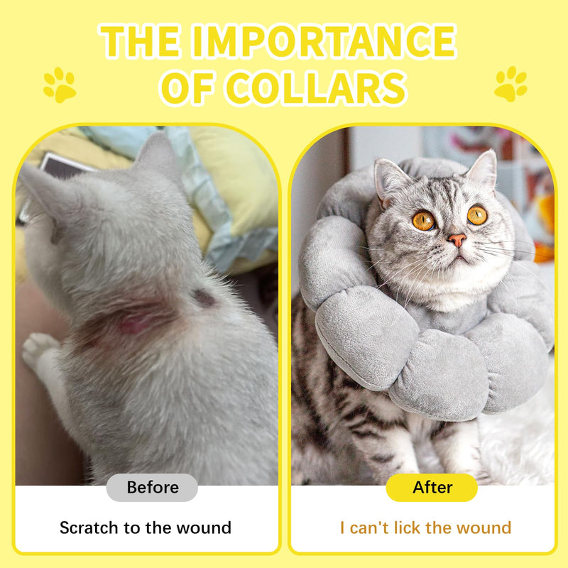 GUTERTOP Pack of 2 Cat Neck Brace, Adjustable Cat Collar, Sunflower Neck Brace for Pet Recovery, Protection from Licking - BeesActive Australia