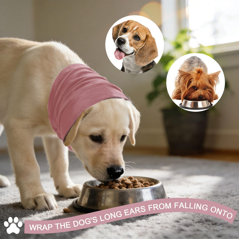 2 Pcs Dog Snood, Ear Protectors, Dog Calming Hood for Grooming and Bath Drying, Pet Ear Covers, Dogs Neck and Ears Warmer Headwear for Comfort, Pet Cats and Dogs Ear Protector, M (Pink) Pink