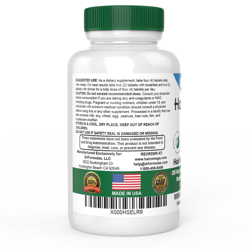 DrFormulas HairOmega 3-in-1 Hair Growth Vitamins with DHT Blocker, Biotin for Women & Men | Hair Skin and Nails Supplement for Hair Loss, 120 Pills 120 Count (Pack of 1)