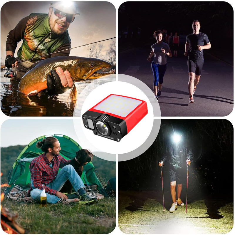 Clip-on Cap Light - with Motion Sensor, can be Charged in The Matching Magnetic Charging Box, 180° Wide Angle Adjustable (Floodlight*1, 1) Floodlight*1
