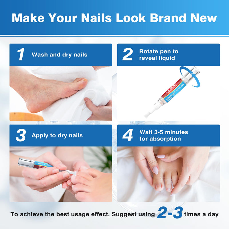 Toenail Fungus Treatment Extra Strength - DR.RAPID Toenail Fungus Treatment Pen with 25% Undecylenic Acid & Tolnaftate, Ideal for Fungus Treatment for Damaged Nails & Fingernails 5ml/0.18FLOZ 3Pcs 1 Count (Pack of 3)