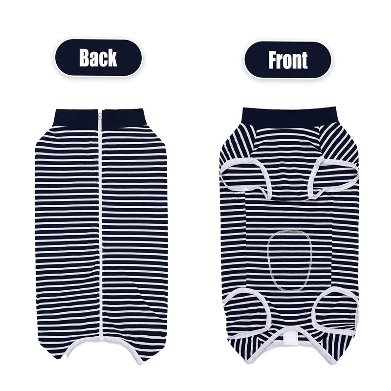 Axcimond Dog Bodysuit After Surgery Dog One-Piece with Zipper Surgery Body Dog After Surgery Dog Body Castration Dog Surgery Body Female Male Wound Protection Recovery Suit for Dogs Cone Alternatives 4XL Navy Blue - BeesActive Australia