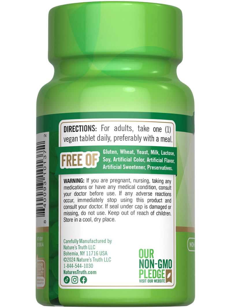 Nature's Truth Vitamin B12 1000 mcg Tablets | 100 Count | for Men & Women | Vegan, Non-GMO & Gluten Free Supplement