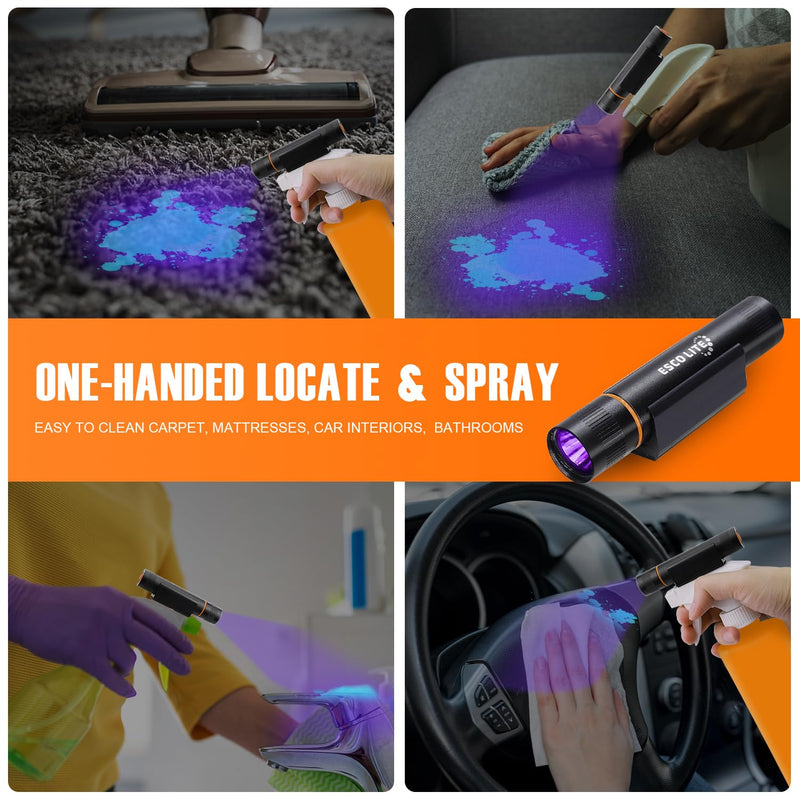 ESCOLITE Black Light Flashlight Mini, 385nM UV Flashlights for pet urine detection, Stickable Ultraviolet Blacklight Flashlight, Blue Light Flashlight UV Light for Dry Stains(Battery Included) - BeesActive Australia