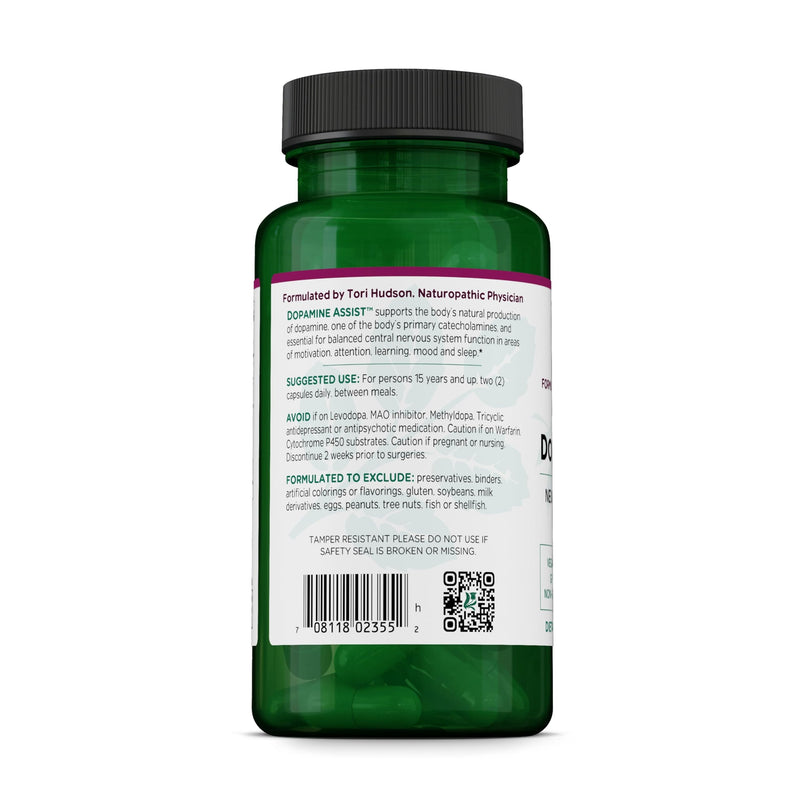Vitanica Dopamine Assist, Dr Formulated Dopamine Supplement, L-Tyrosine, Mucuna Pruriens Neurotransmitter Mood Support, Vitamin B6, Folate, Green Tea Extract Quercetin Vegan, 60 Capsules Consumer Line