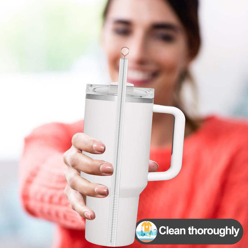 Stanley Straw Cleaner Brush, Reusable Extra Long for 40/30/20 oz Stanley Mug, 10mm Wide Drinking Straws Cleaning Brush for Sippy Cup, Water Bottle and Tubes (5Pcs)