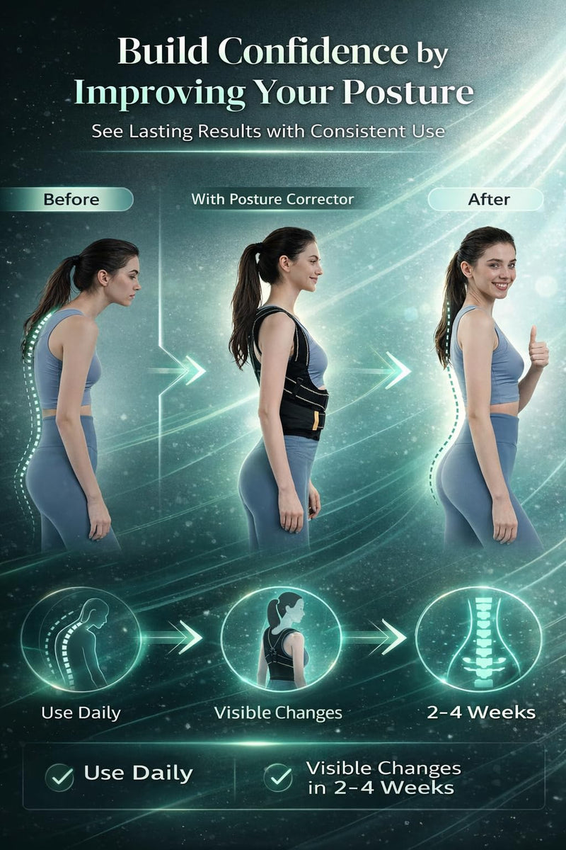 Posture Corrector for Men and Women – Dual-Zone Elastic Design with Adjustable Straps, Helps Improve Posture and Relieve Back Discomfort, Comfortable for Office Wear (Pink, Small) Pink - BeesActive Australia