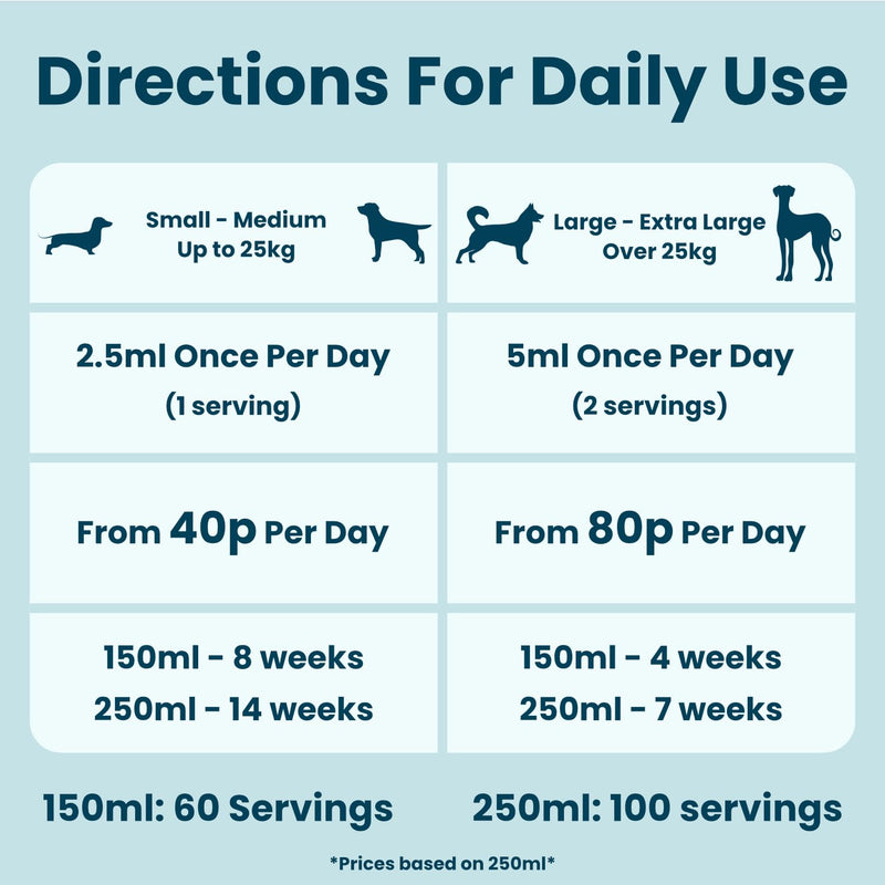 Senior Support Dog Supplement 150ml | Specially Formulated Supplements for Senior Dogs | Maintains Comfort & Vitality | 100% Natural | With Salmon Oil and Flaxseed Oil