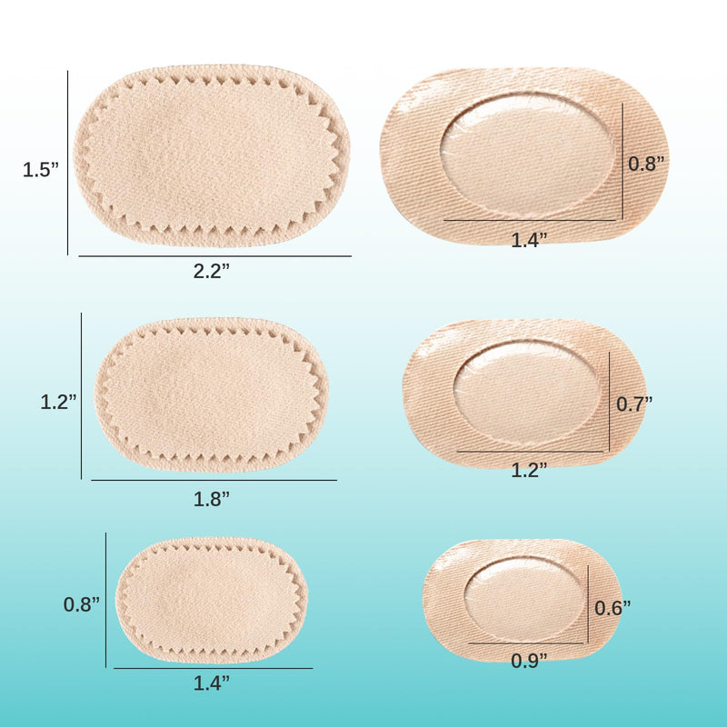 Bunion Pain Relief Pads to Wear with Shoes - 54 ct Bunion Cushion - Moleskin Protect Feet for Men and Women - Water-Resistant Self-Stick Adhesive (Multi-Size) 54 Count ( Multi-size)