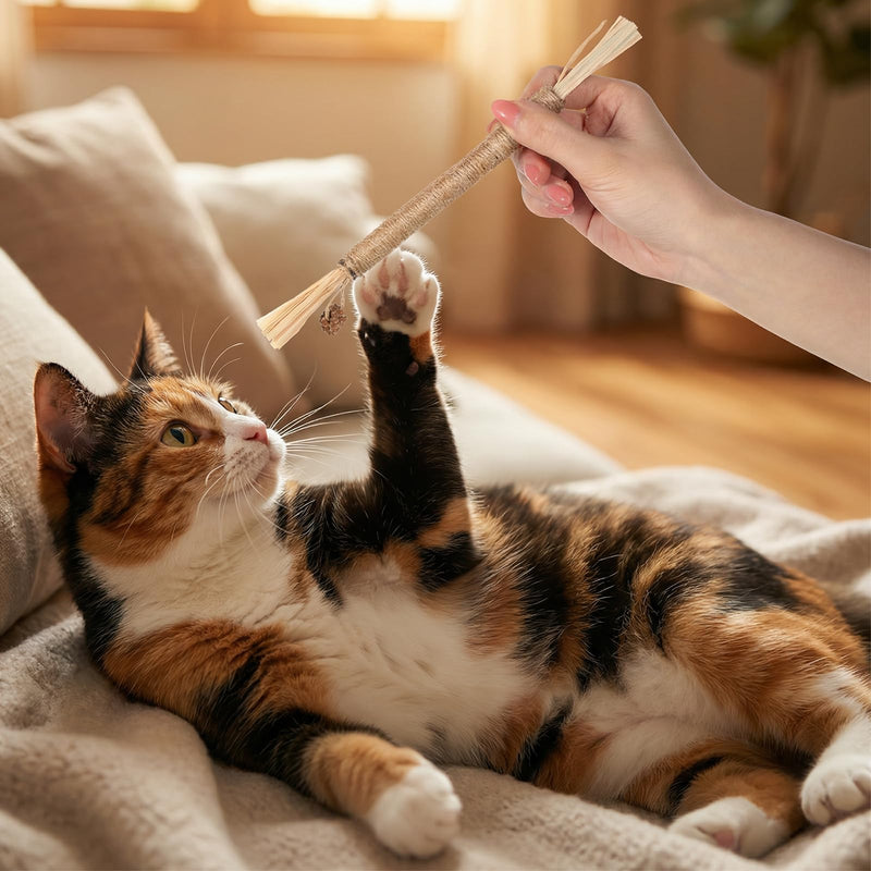 7 Pcs Cat Chew Toys Cat Toy, Rope & Silvervine Sticks, Cats Toys for Indoor Cats, Kitten Teething Dental Care, Teeth Cleaning & Boredom Relief
