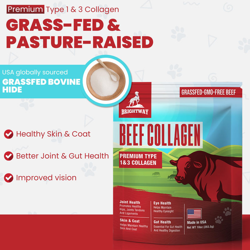 Grass fed Collagen for Dogs - Supports Health Skin & Coat, Hip, Joint Care & Cartilage Support + Skin Health and Mobility, 100% All Natural Collagen - PawsPlanet Australia