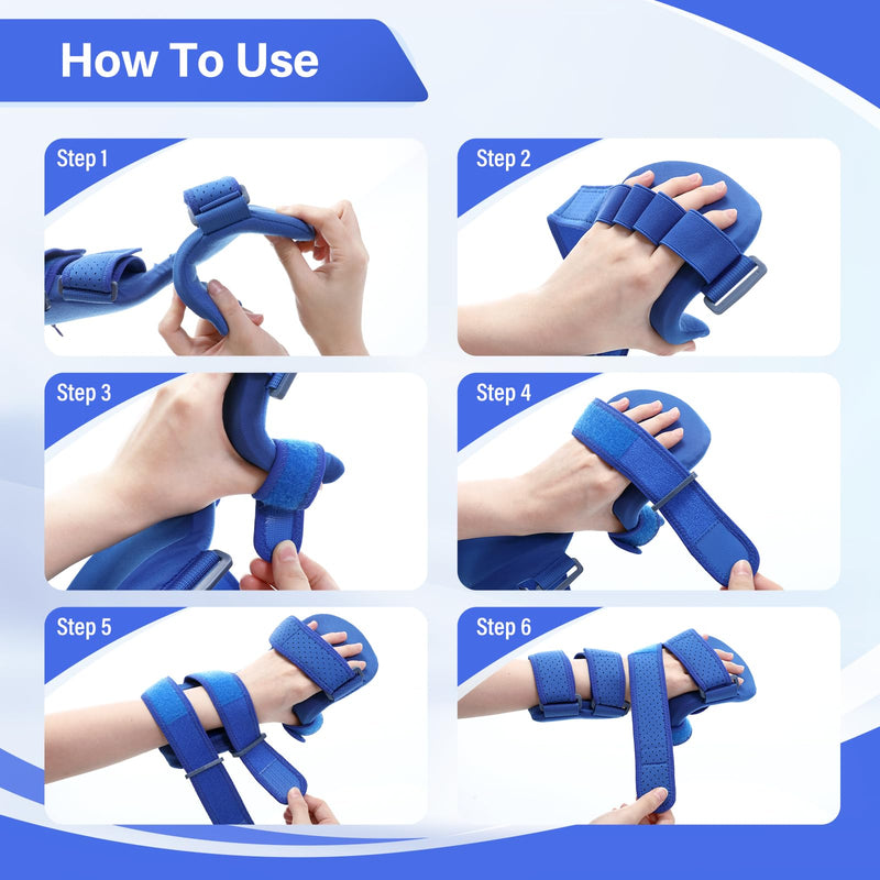 TYYIHUA Resting Hand Splint, Stroke Hand Therapy Equipment, Hand Brace with Finger Support for Stroke Recovery Patients, Carpal Tunnel Syndrome, Arthritis, Tendinitis, Metacarpal Breaks Right