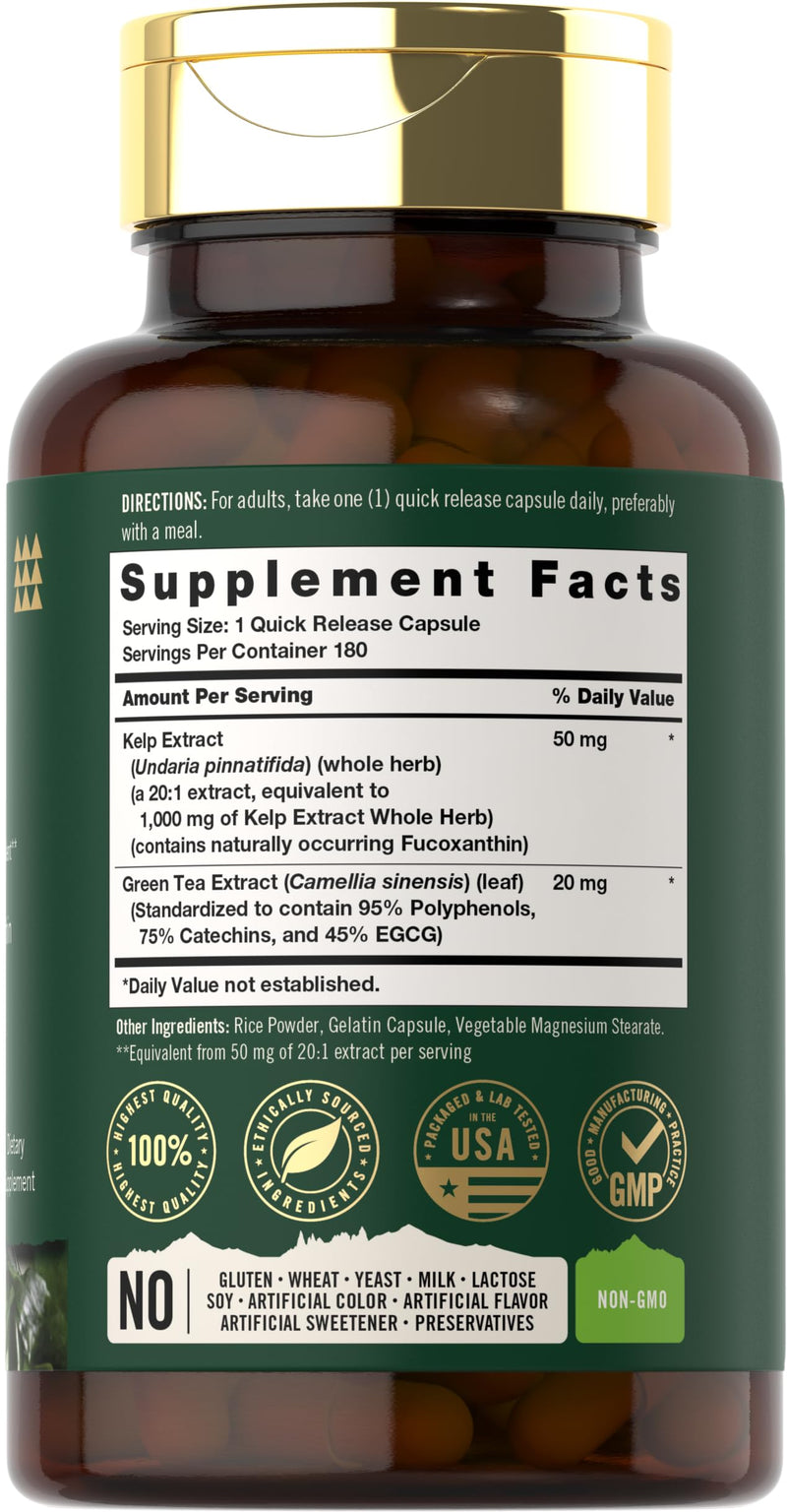 Tahoe Nutritionals Kelp Supplement Capsules | 1000mg | 180 Count | Non-GMO & Gluten Free Extract