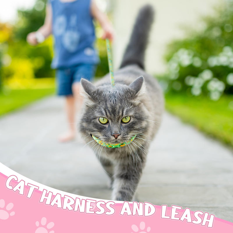 2 Pack Cat Harness and Leash, Escape Proof Adjustable Kitten Harness with Leash Collar, Lightweight Soft and Comfortable, for Small Medium Cat Safe Walking and Travel - BeesActive Australia