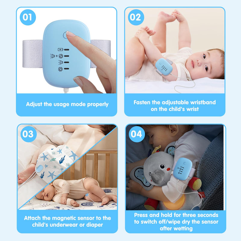 Bedwetting Alarm for Boys Girls Kids, Loud Sound and Strong Vibration, USB Rechargeable Potty Alarm, Bed Wetting Pee Alarms for Older Kids Boys and Girls - BeesActive Australia