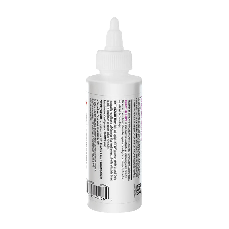 Nutri-Vet Ear Cleanser for Cats - Cleans and Deodorizes with Gentle Ingredients - Itch & Infection Relief - 4 Ounces 4 Ounce