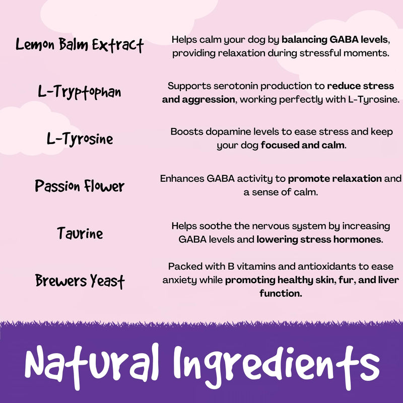 Calm Powder for Dogs - Up to 150 Servings - 130g - Natural Relief for Stress, Reduce Separation Anxiety, Barking, Fear, Reactivity, Travel & Hyperactivity - Calming for All Breeds & Ages Single