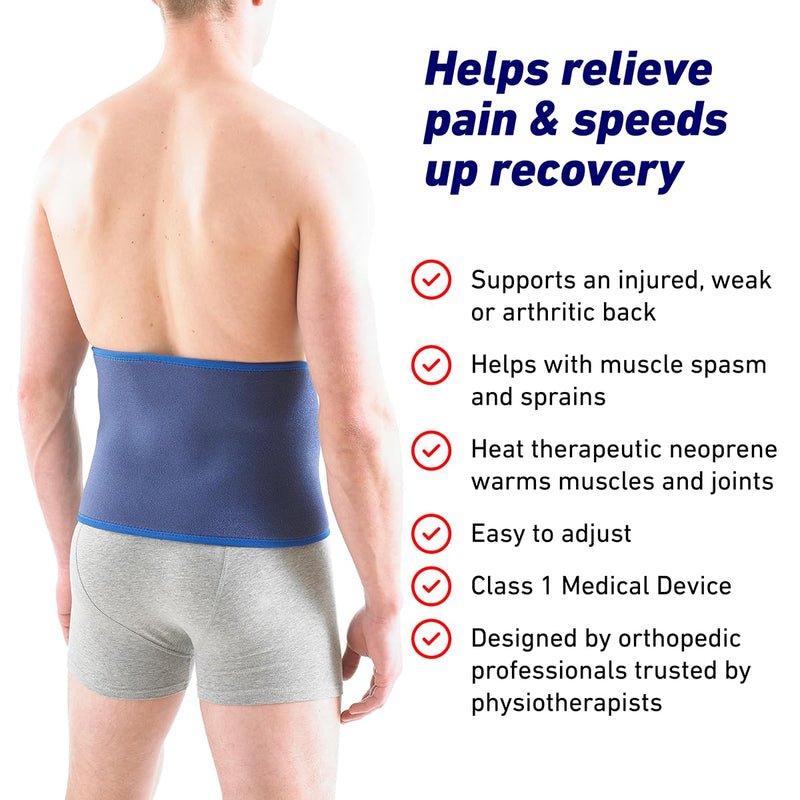 Neo-G Waist/Back Brace - Support For Muscle Spasm, Strains, Arthritis, Injury Recovery, Rehabilitation - Power Straps For Adjustable Compression - Class 1 Medical Device - One Size - Blue - BeesActive Australia