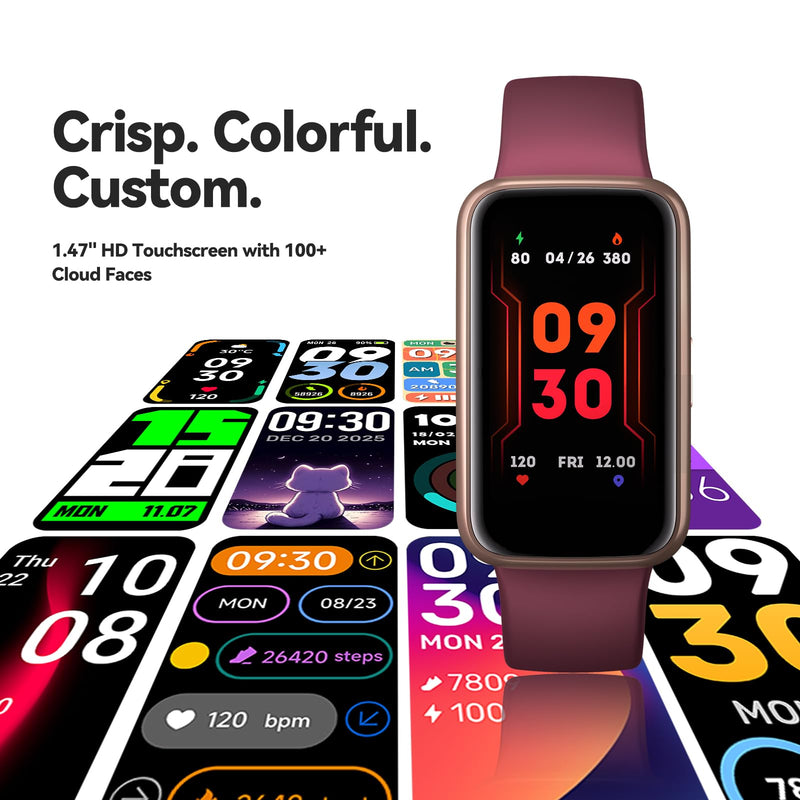 Fitness Trackers,Smart Watch with 1.47" Color Screen,100+Sport Modes Fitness Watch with Heart Rate Sleep Monitor, Pedometer Step Counter Watch, 3TAM Waterproof Activity Trackers for Women Men,PL Purple