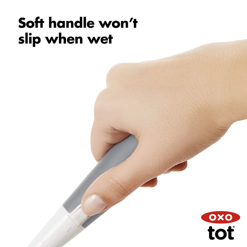 OXO Tot Bottle Brush with Nipple Cleaner and Stand - Gray 1 Count (Pack of 1) - BeesActive Australia
