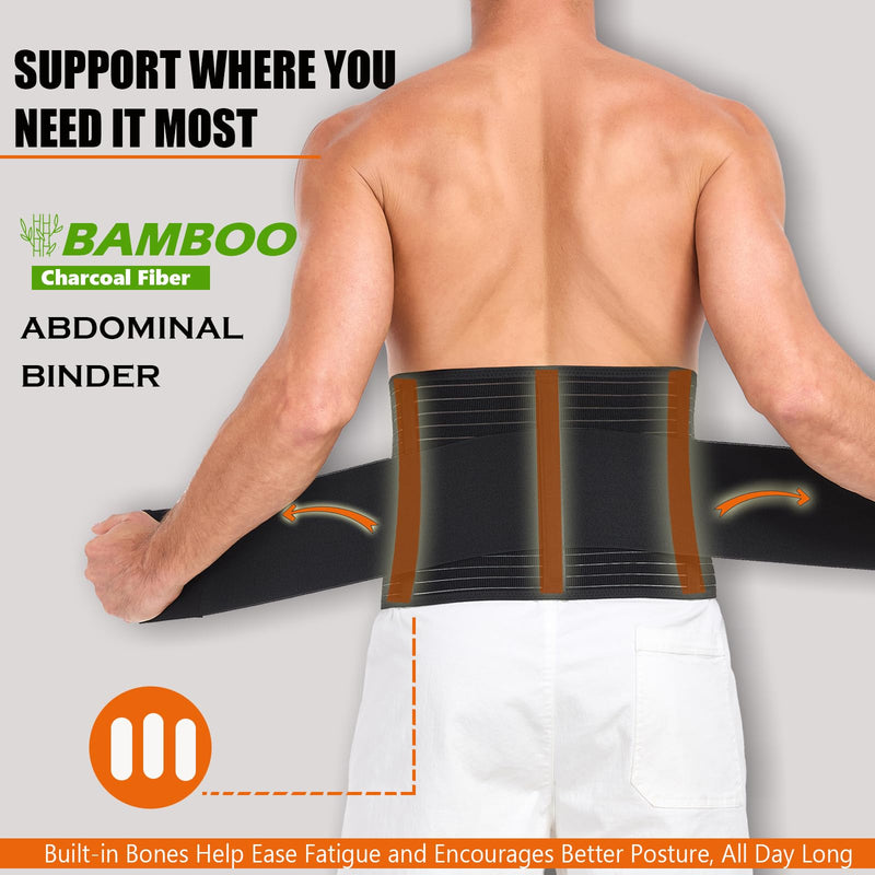 Abdominal Binder for Men and Women ‚Äì Post Surgery & Postpartum Recovery Hernia Support Belt Waist Trainer for Men Adjustable Compression Wrap (Black,L) Black Large - BeesActive Australia