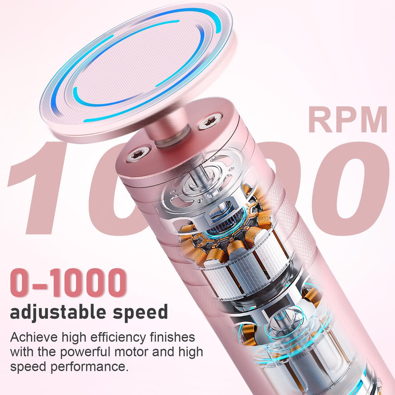Kredioo Electric Foot Callus Remover 5 Nano Glass German Technology Nail File Grinding Sanding Heads Pedicure Tools for Feet Sensitive Skin Safe Adjust Speed R/F Direction Remove Calluses -Purple Purple - BeesActive Australia