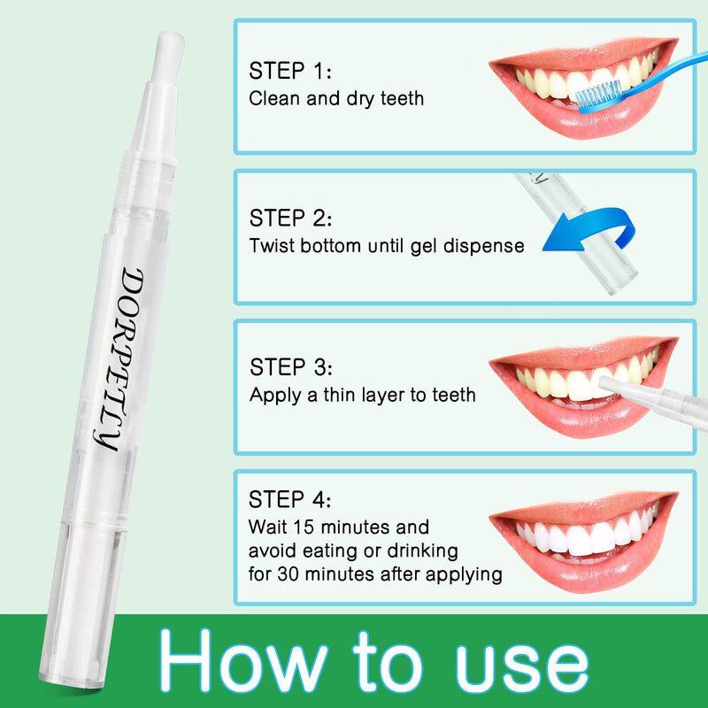 4 Pcs Teeth Whitening Pen for Teeth Brighter, No Sensitivity Teeth Whitening Kit for Oral Care, Travel-Friendly Teeth Whitener Gel for Remove Stains with Effective and Painless - BeesActive Australia