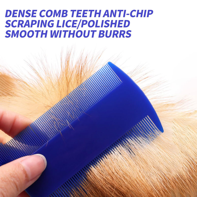 Pack of 4 blue flea combs for effective use against fleas, lice and dandruff, extra fine teeth, lice comb for children, professional nit comb and dandruff comb ideal for cats, dogs, optimal fur care - BeesActive Australia