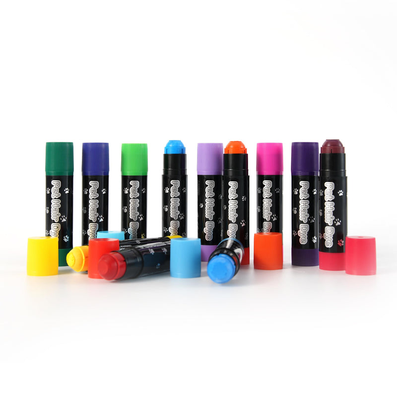 Dog Hair Dye Temporary Pet hair dye Pigment 12 Colour Pet Fur Markers Pen Washable Pet Safe Hair Dye for Dog, Horse, Cats, Cattle and All Pets - BeesActive Australia