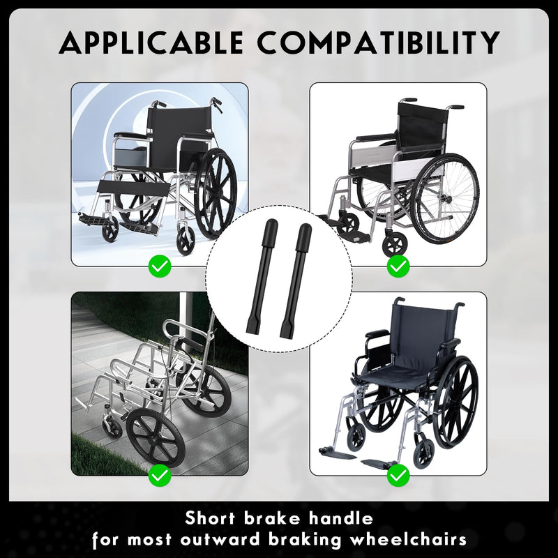 1 Pair Wheelchair Brake Extenders,Wheelchair Handle Extenders,Heavy Duty Iron with Ergonomic Grip,Wheelchair Accessories Universal Fit for Enhanced Mobility & Door Clearance Black 6.7 Inches