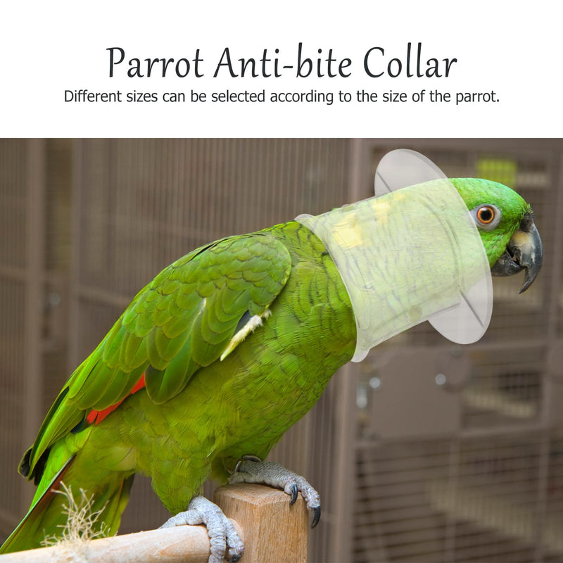 POPETPOP Bird Collar Pet Parrot -bite Collar, Grab Feather Lick Wound Healing Safety Practical Neck Cover for Macaw African Parakeet Cockatiel