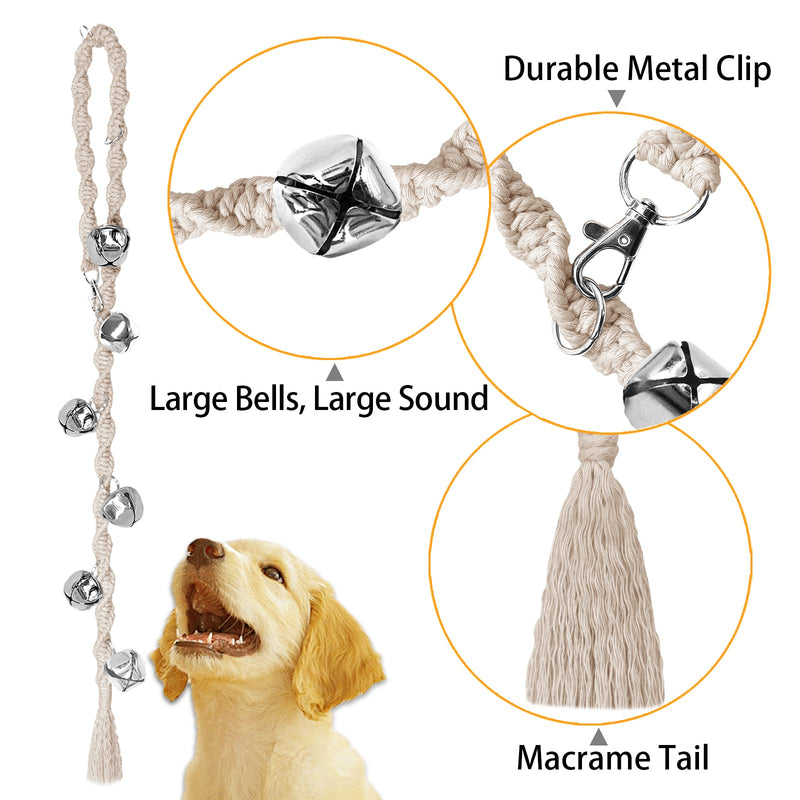 Dog Bells to Go Outside, Dog Doorbells for Potty Training, Adjustable Dog Door Bell, Dog Training Bell for Door, Puppy Training Bell. Twisted Style, Beige - BeesActive Australia