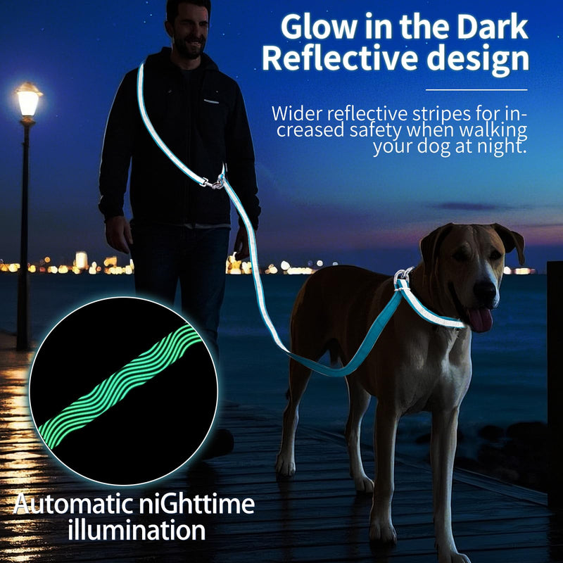 Hands Free Dog Leash, 4.25FT - 9FT Multifunctional Crossbody Waist Leash for Dogs Walking Reflective Running Dog Leashs for Medium and Large Dogs Walking,Jogging,Running,Training (Blue) Blue - BeesActive Australia