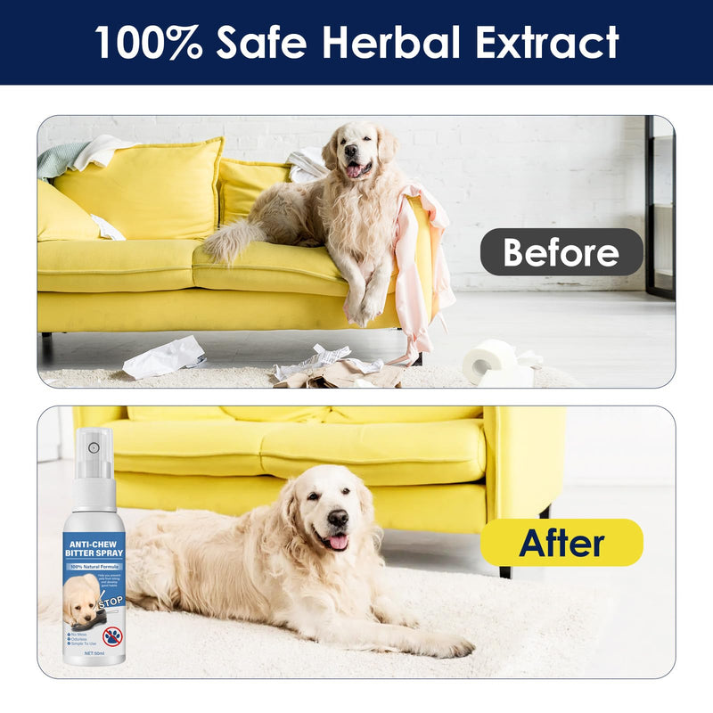 Bitter Apple Spray for Dogs -No Chew Spray for Dogs & Cats, pet Corrector to Stop Dogs from Chewing Furniture and Carpet,Indoor&Outdoor Use (50ml) 1.76 Fl Oz (Pack of 1)