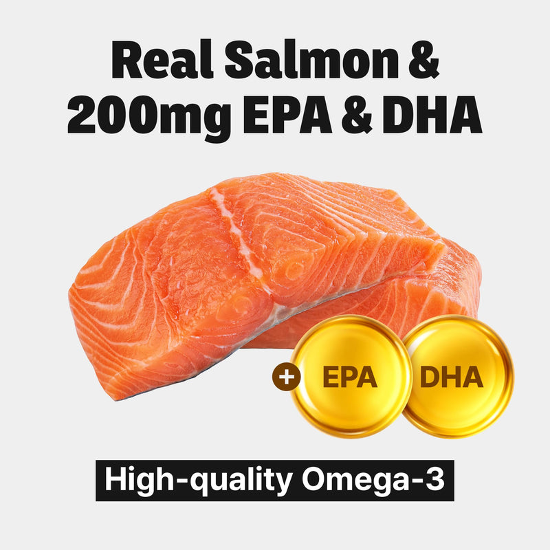 Cat Omega 3 Supplement – Lickable with EPA & DHA for Skin & Coat, Dry Skin, Itchy Skin & Shedding Support – Daily for Cats, Salmon Flavor, 30 Tubes