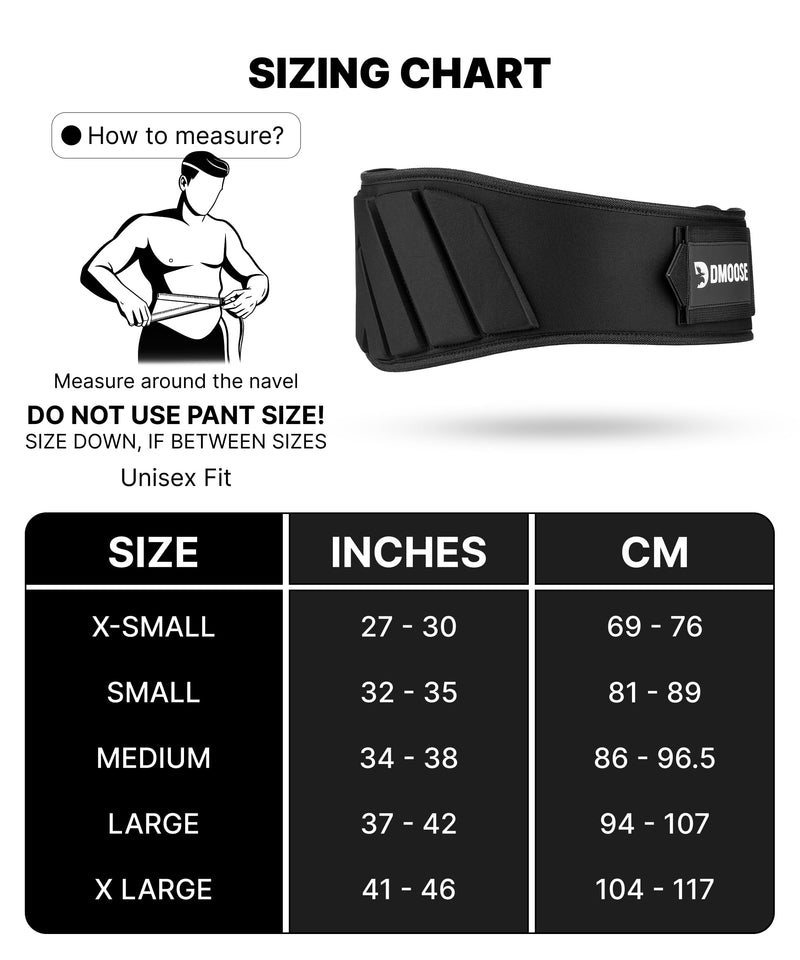 DMoose Fitness Weight Lifting Belt for Squats, Deadlift & Intense Workout - 6" Adjustable Fit Auto Lock Weightlifting Belt for Men & Women - Neoprene Gym Belts for Stability & Lumbar Back Support Black Medium