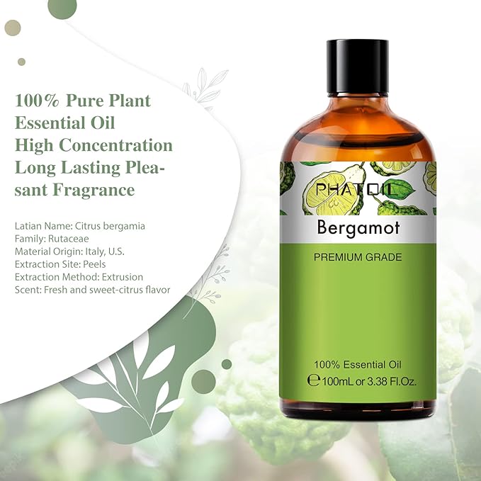 PHATOIL Bergamot 3.4 fl oz (100 ml) Essential Oil Essential Oil Aroma Oil Gift - BeesActive Australia