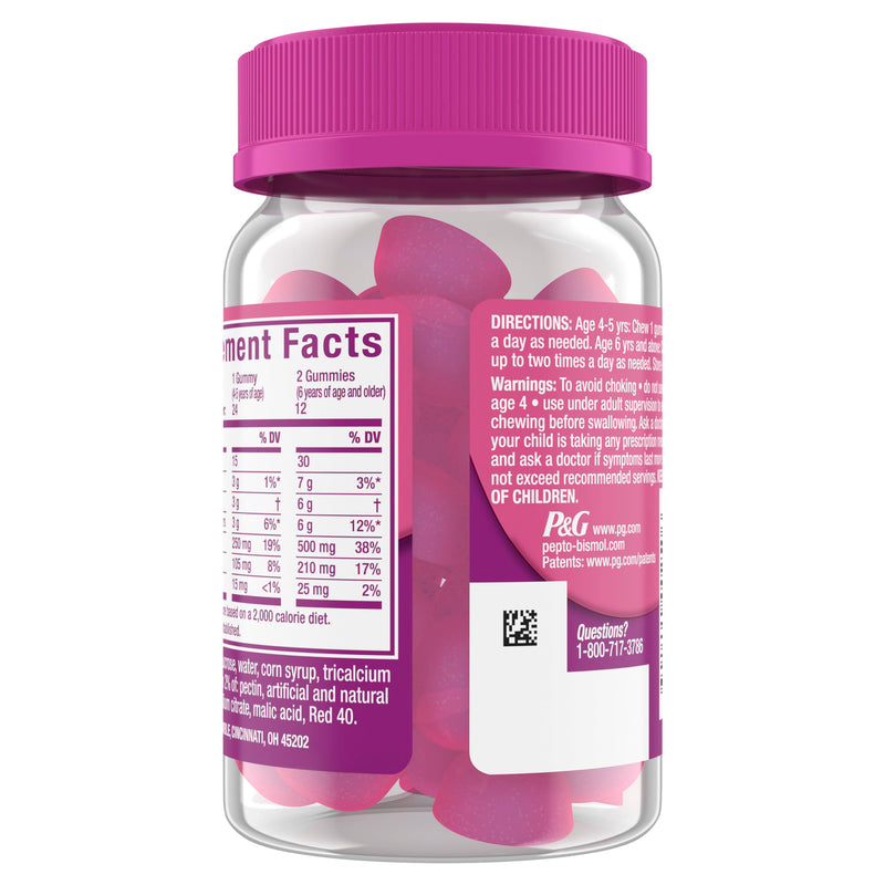Pepto Kids Gummies, Helps Relieve Occasional Upset Stomach, Acid Indigestion, Sour Stomach and Heartburn, 24 Gummies 24 Count (Pack of 1)