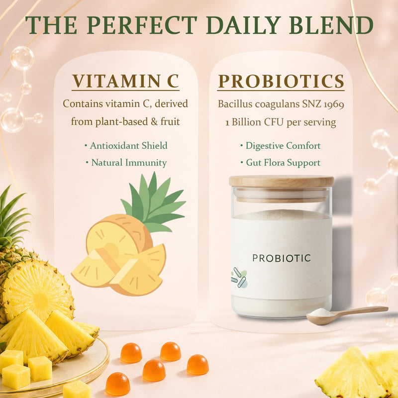 MATOP Women’s Probiotic Pineapple Gummies – Gut Health & pH Balance Daily Digestive Feminine Wellness, Vegan Sugar-Free, 60 Count 60 Count (Pack of 1)