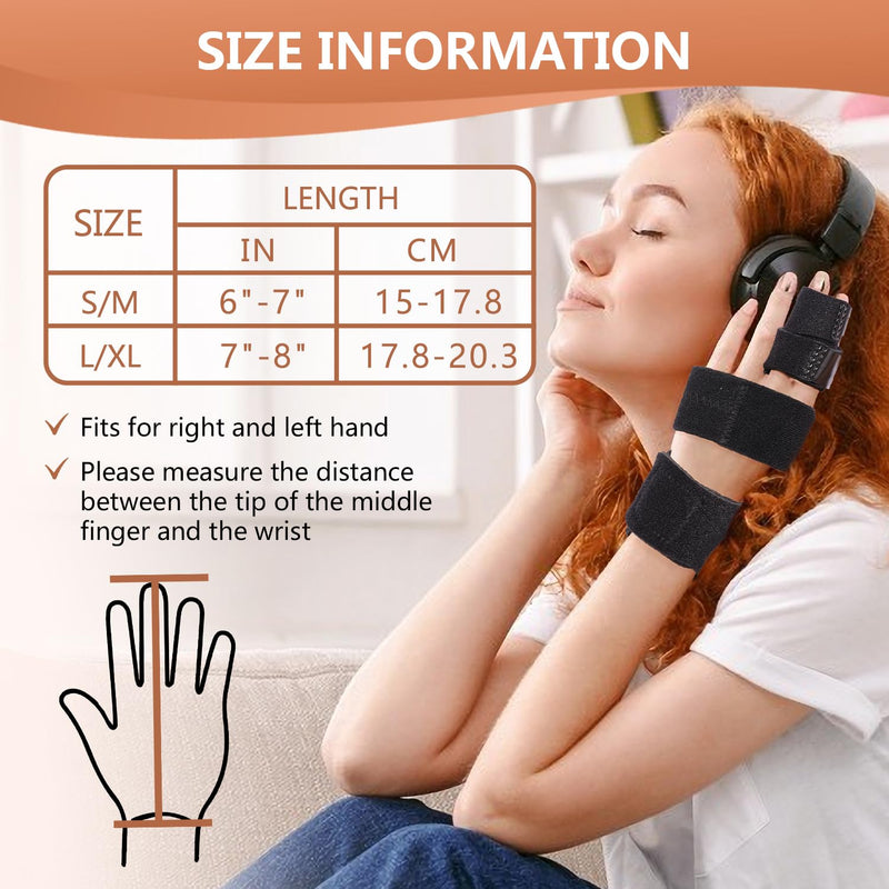 2 Finger Splint, Adjustable Finger Brace, Finger Metal Support for Broken Fingers, Mallet Finger Splints, Trigger Finger Straightener, Arthritis, Pain Relief, Injury, Fracture, Sprains(S/M) S/M