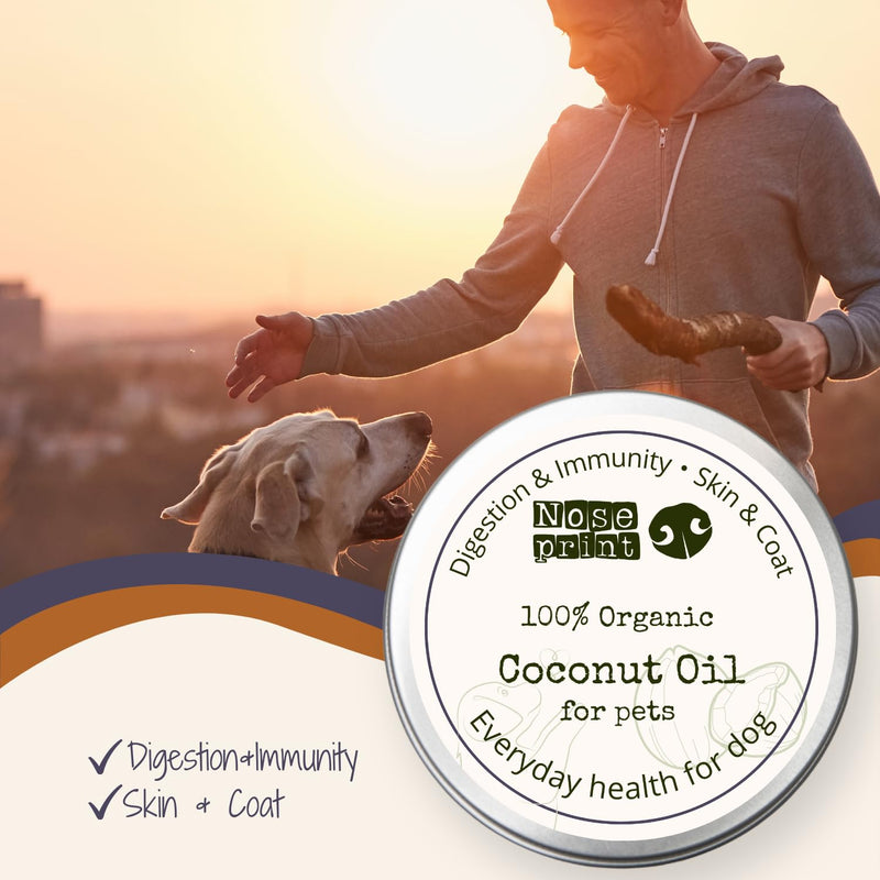 100% Organic Coconut Oil for Dogs Immunity Booster, Itchy Skin Relief, Digestive Support & Paw Balm
