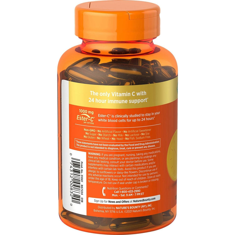 Nature’s Bounty Immune 24 Hour Immune Support Softgels, 1000mg Vitamin C, 120 Ct