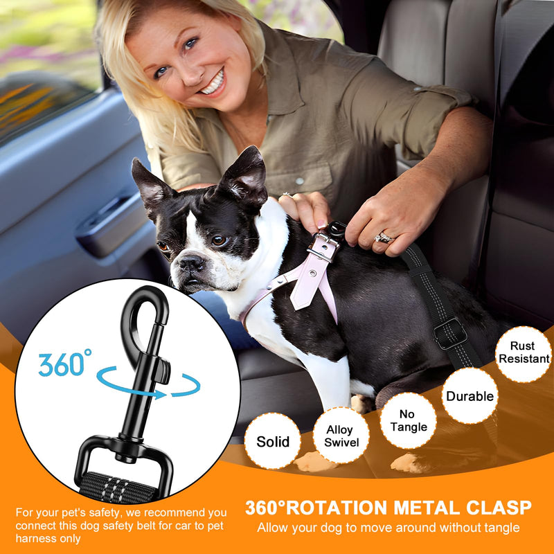 2 Packs Dog Seat Belt for Car, Upgrade 3-in-1 Dog Seatbelt with Adjustable Metal Buckle, Safety Headrest Restraint Dog Car Harness with Elastic Bungee for Small Medium Large Dogs Pet - BeesActive Australia