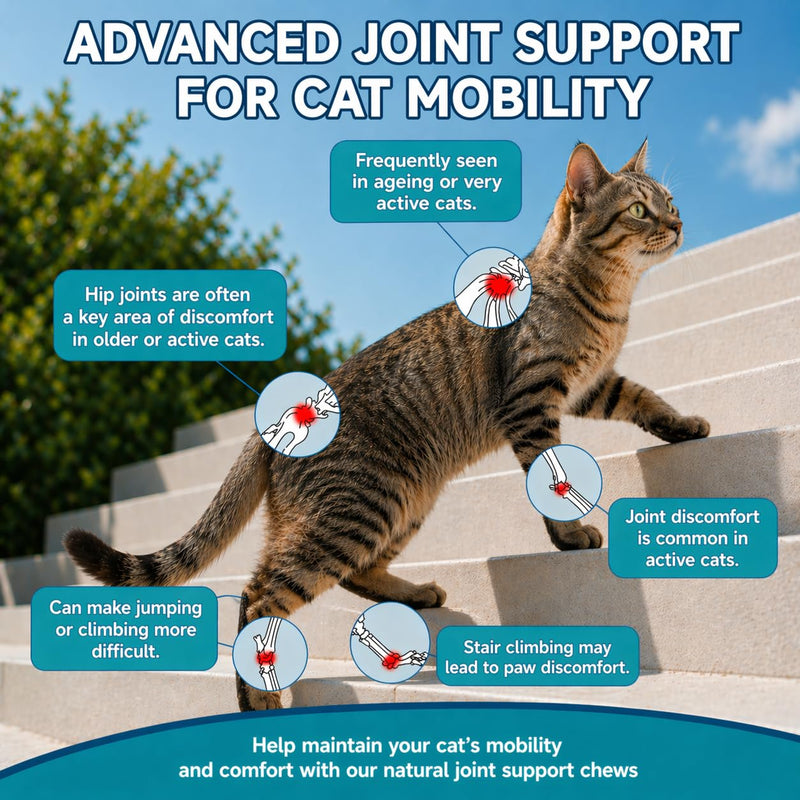 Bailey & Buddies Hip and Joint Supplement for Cats, 90 Soft Chews with Glucosamine, Chondroitin, MSM and Green-Lipped Mussel, Joint Support for Senior Cats and All Breeds - Salmon Flavor