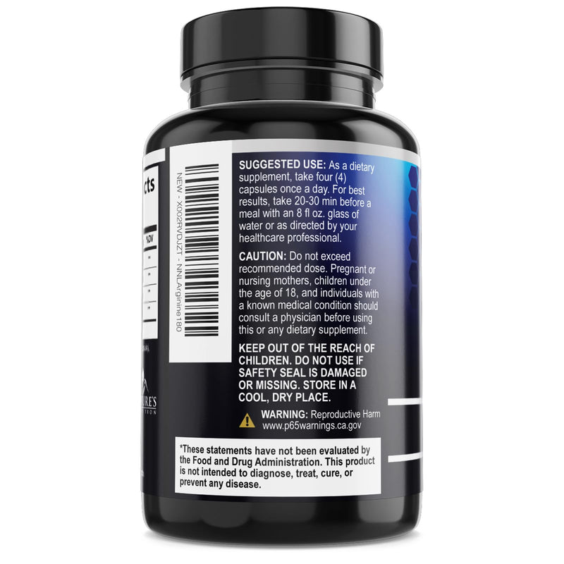 Nitric Oxide Booster Extra Strength - 3X Strength L-Arginine & Citrulline Supplement - Best Nitric Oxide Supplements for Men - Supports Muscle, Heart Health, Energy - Bottled in USA - 180 Capsules 180 Count (Pack of 1)
