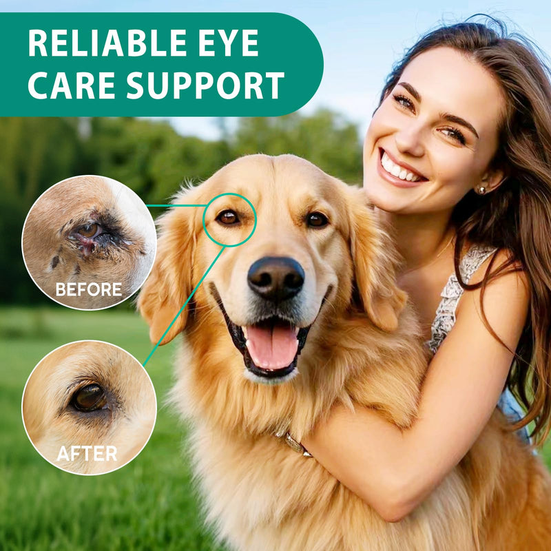 ISUNRISE Dog and Cat Eye Wash & Tear Stain Cleaner, Eye Drops for Dog and Cat Eye Infection Treatment to Soothe Irritation, Relieve Dry Eyes Pink Eyes, Safe & Gentle for All Animals, 3.38 fl oz