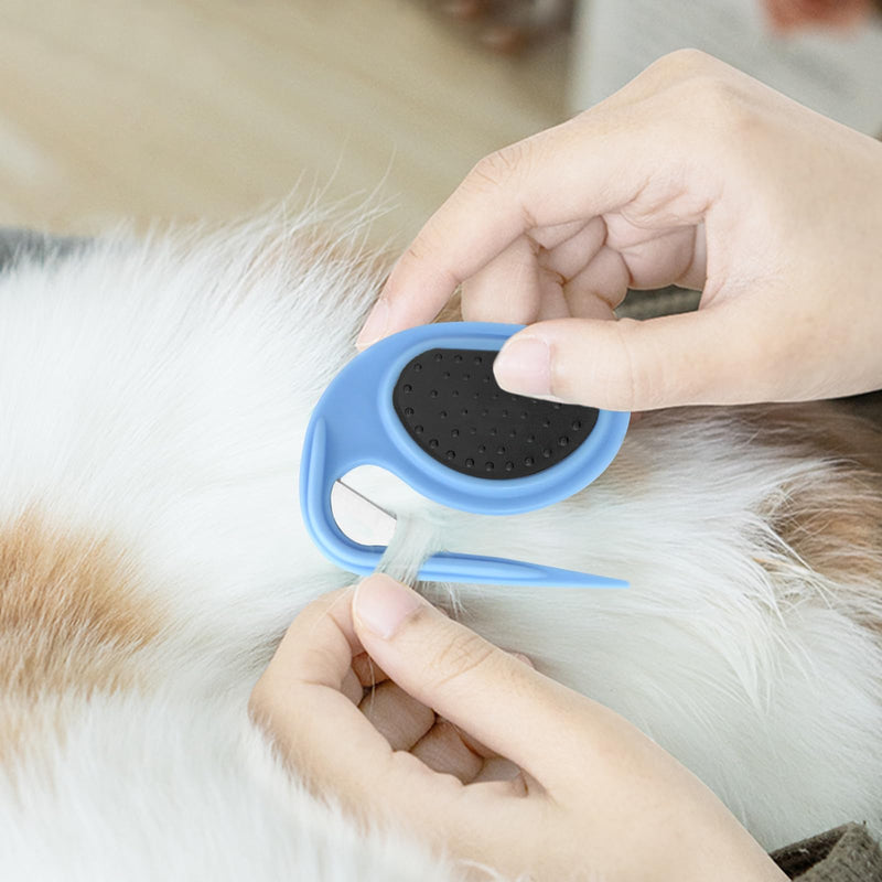 Wekuw Detangling Knife Cat, Pack of 2 Grooming Knife for Long-Haired Pets Pet Knotting Comb 3 in 1 Multifunctional Hair Removal Comb Grooming Knife Cat for Removing Tangles - BeesActive Australia