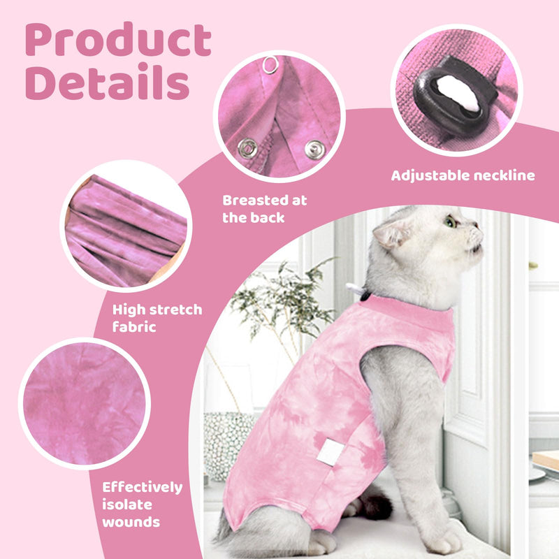 Mezrkuwr Cat Bodysuit After Surgery Castration for Cats Clothes Soft One-Piece Kitten Spay Collar Alternative Surgery Recovery Suits for Cats (M) M - BeesActive Australia