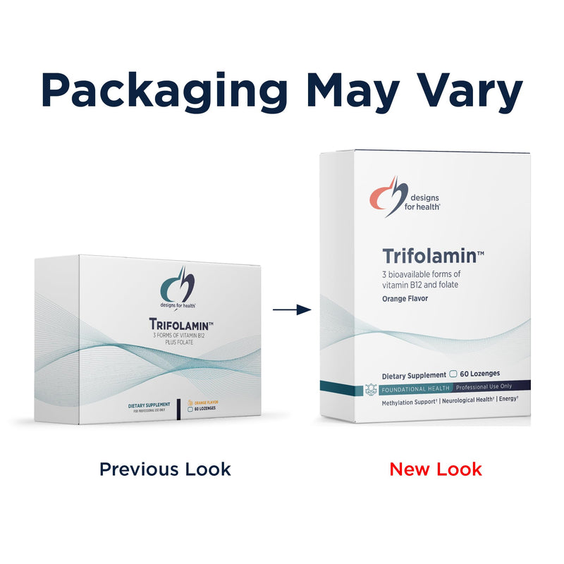 Designs for Health Trifolamin B12 + Folate Lozenges - 3000mcg B12 (Three Forms) + MTHF Methylfolate Supplement - Delicious Orange Flavor, Fast-Dissolve Tablets (60 Lozenges)